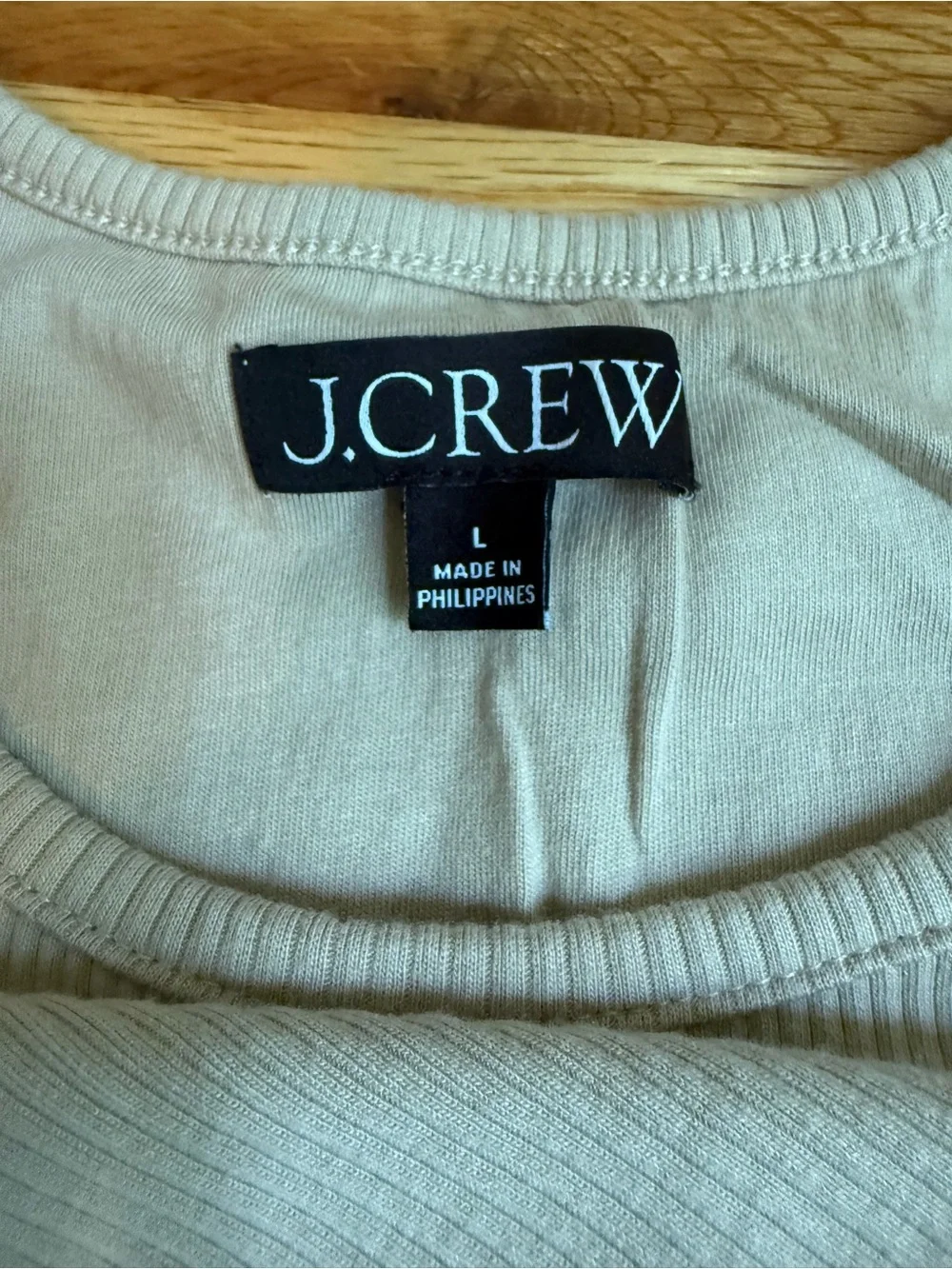 J.Crew Women's Ribbed Cream Tank Top with Shelf Bra